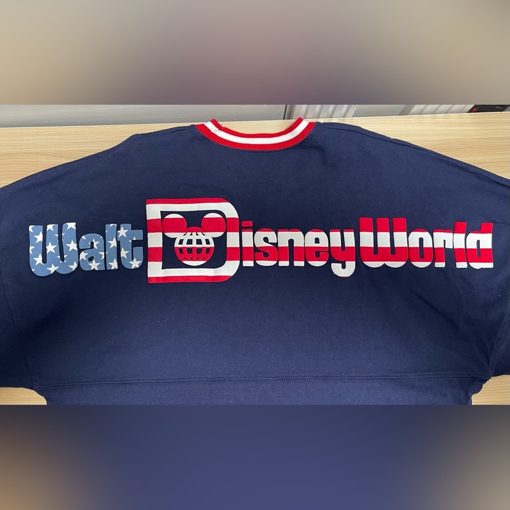 Walt Disney World Mickey Mouse Flag Americana Spirit Jersey‎ Red White Blue Sz S - Picture 4 of 9